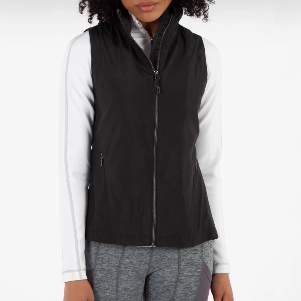 Sunice Keira Wind Vest Golfwear 1896 lightweight black windbreaker vest Black